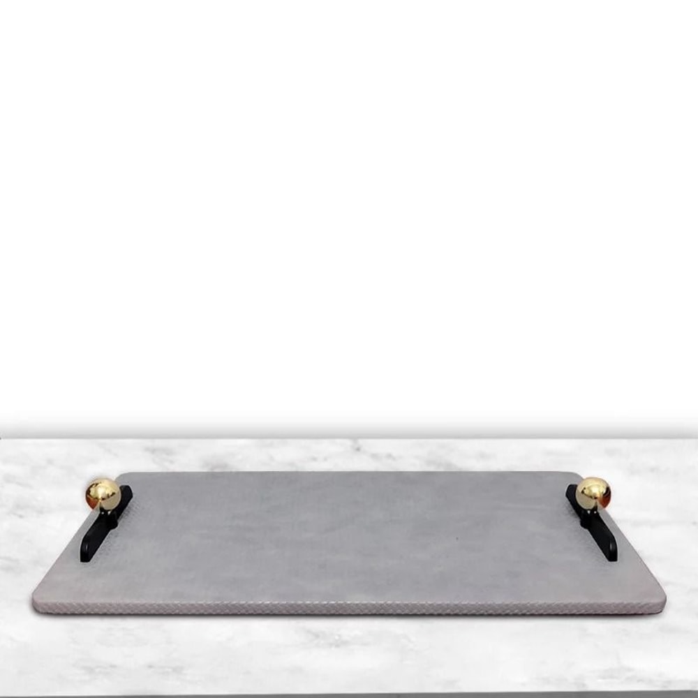 LuxeCraft Leather Decorative Tray Rectangular Coffee Table Organizer 9