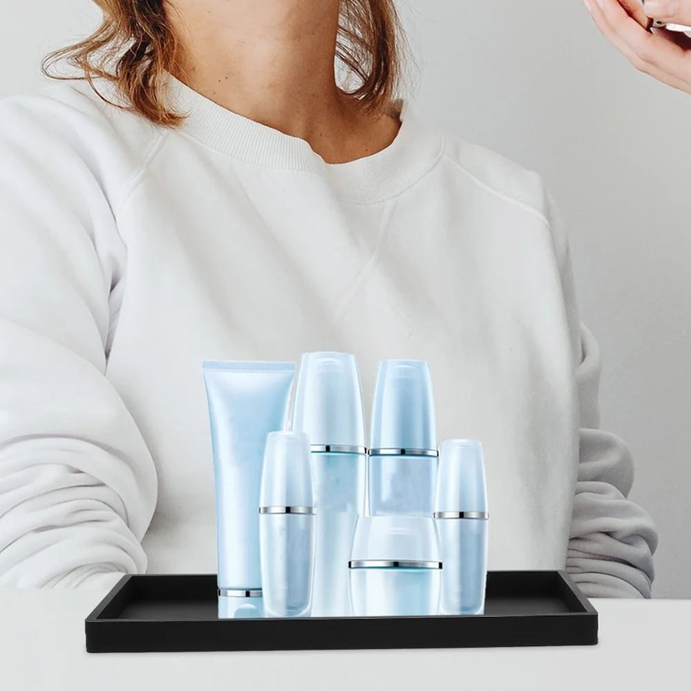 SleekGuard Silicone Bathroom Vanity Tray Rectangular Storage Organizer 6