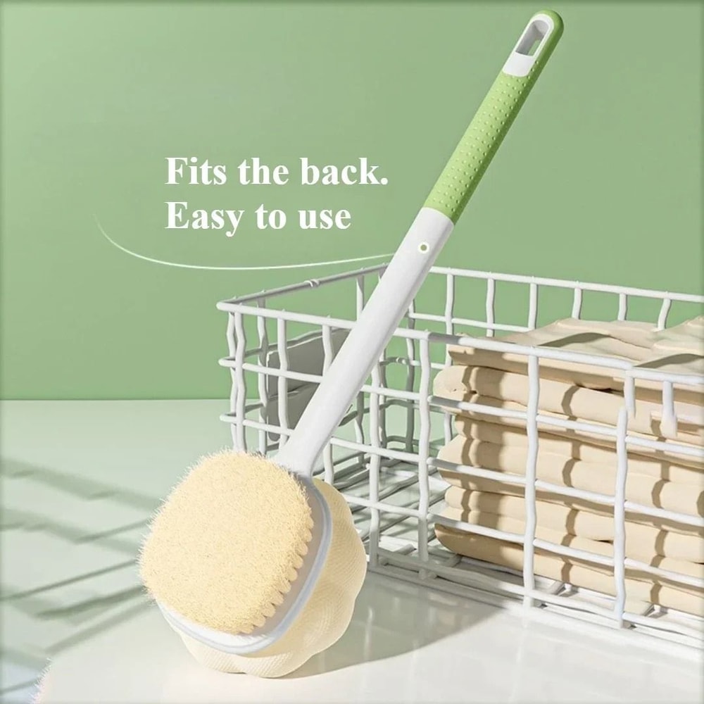 DualCare Double Sided Long Handle Bath Brush 8