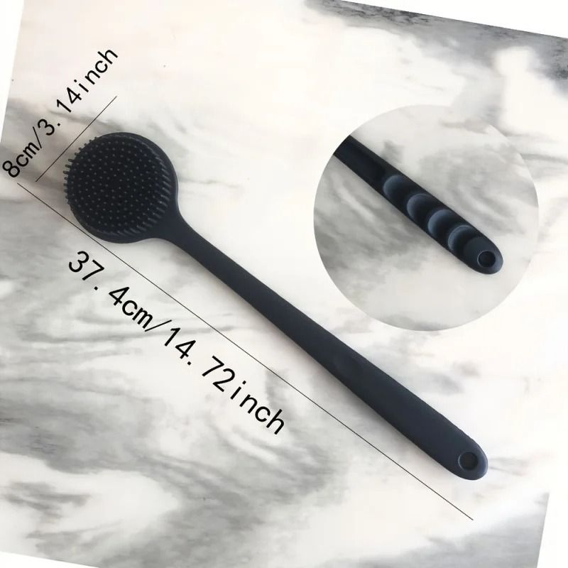 Long Handle Silicone Bath Brush Double Sided Back Scrubber 10