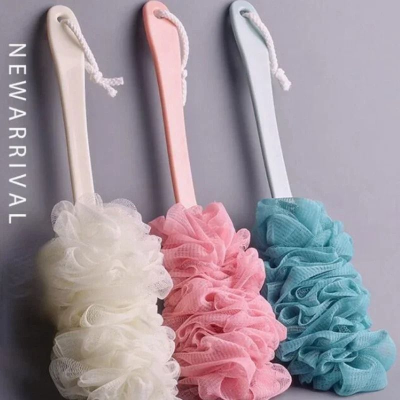 Long Handle Mesh Back Shower Scrubber Brush Soft Exfoliating Bath Sponge 5