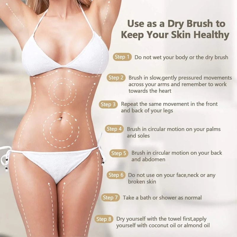 Bamboo Long Handle Bath Brush With Natural Boar Bristles Foldable Back Scrubber 6