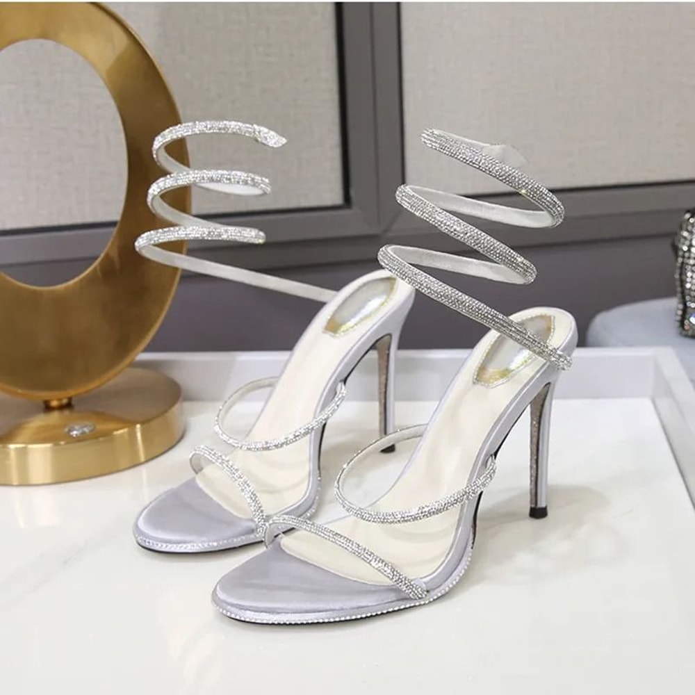 Crystal Rhinestone Gladiator High Heel Sandals For Women 3