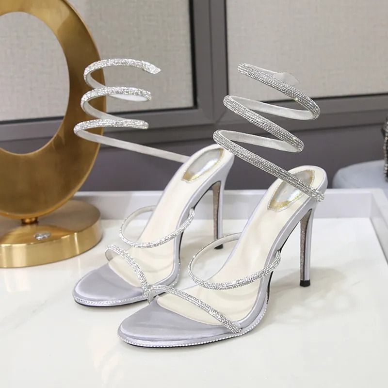 Crystal Rhinestone Gladiator High Heel Sandals For Women 7