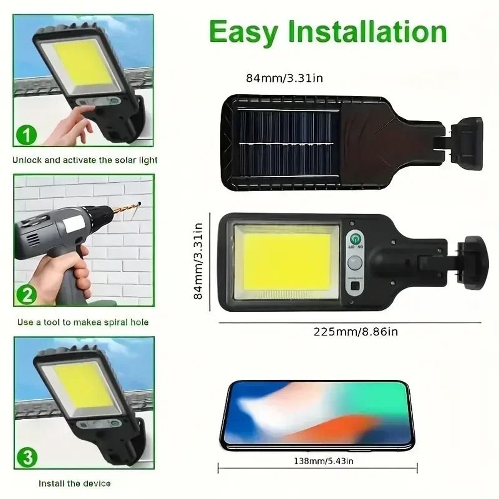 Outdoor Solar Street Light With Motion Sensor Waterproof Wall Lamp 5