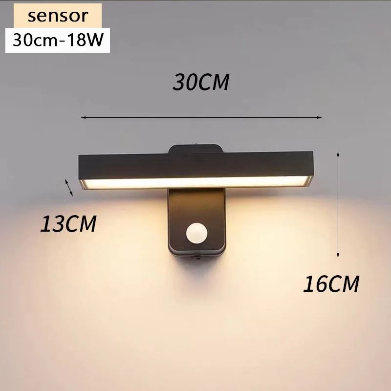 IP65 LED Outdoor Wall Lamp With Motion Sensor Rotatable Porch Light 9