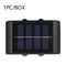 Outdoor LED Solar Wall Lamp Up Down Waterproof Garden Fence Light 0