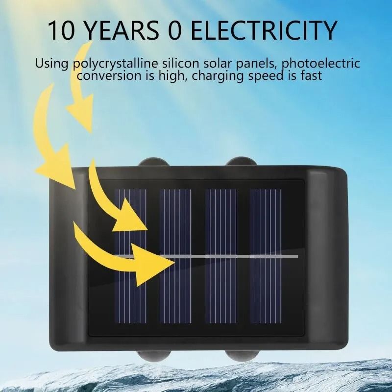 Outdoor LED Solar Wall Lamp Up Down Waterproof Garden Fence Light 1