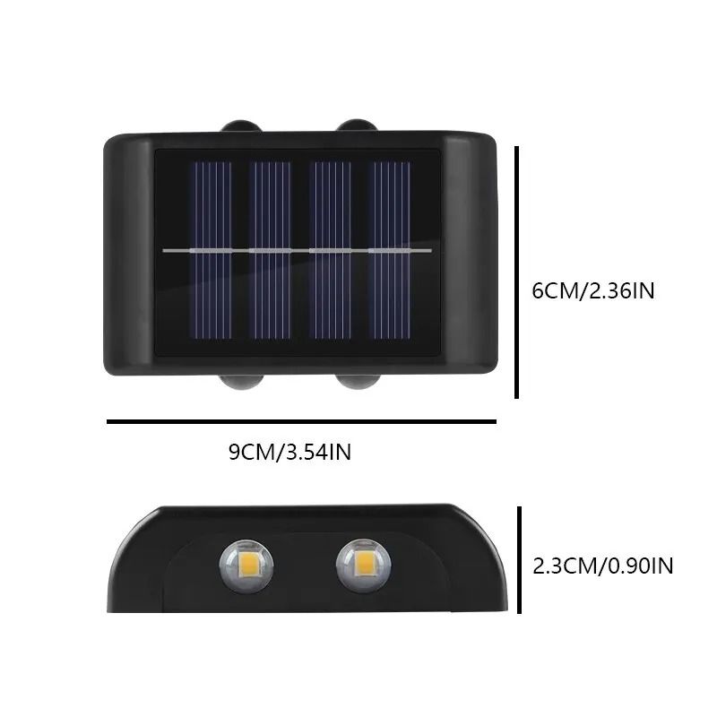 Outdoor LED Solar Wall Lamp Up Down Waterproof Garden Fence Light 3
