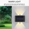 Outdoor LED Solar Wall Lamp Up Down Waterproof Garden Fence Light 6