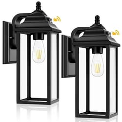 2 pack black outdoor wall sconce lantern for porch and garage