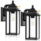 2 Pack Black Outdoor Wall Sconce Lantern For Porch And Garage 0