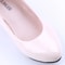 Classic Nude And White Medium Heel Pumps For Women 9