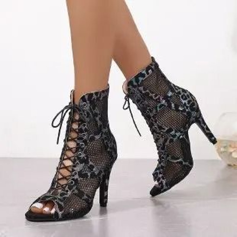 Womens Latin Dance High Heel Sandals Open Toe Ballroom Shoes 2