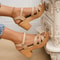 Womens Braided Chunky Platform Gladiator High Heel Sandals 0