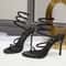 Crystal Diamond Ankle Strap High Heel Sandals For Women 8
