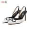 CHCH Sharp Point Closed Toe Strappy High Heels 9cm 3