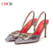 CHCH Sharp Point Closed Toe Strappy High Heels 9cm 2