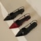 Elegant Patent Leather Pointed Toe Slingback Heels With Buckle Strap 3