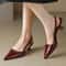 Elegant Patent Leather Pointed Toe Slingback Heels With Buckle Strap 0