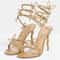 Eilyken Crystal Flower Ankle Strap High Heel Sandals For Party And Performance 2