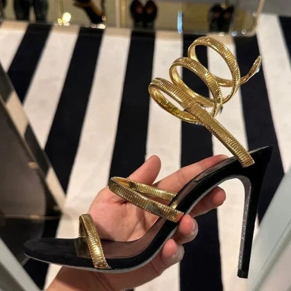 Eilyken Street Style Ankle Strap High Heel Sandals Open Toe Narrow Band 6