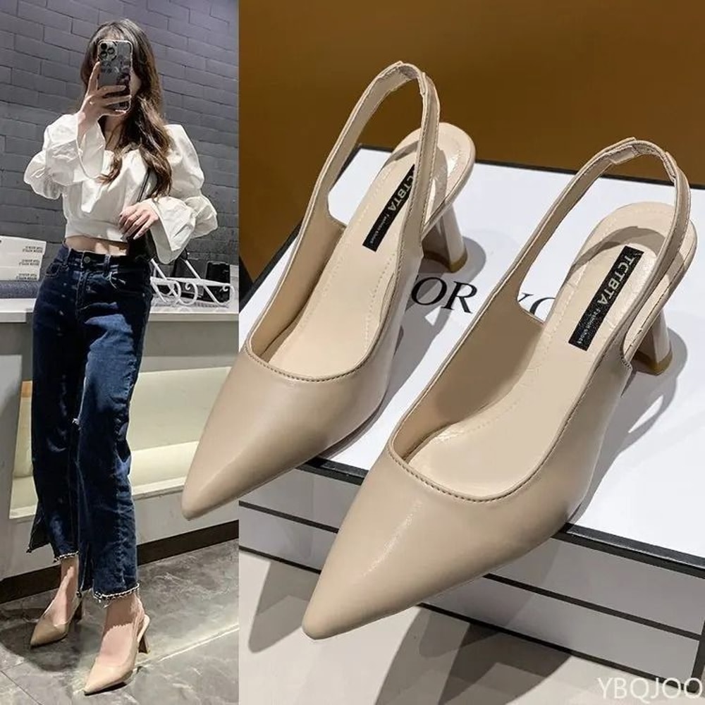 Elegant Summer Pointed Toe High Heel Sandals For Women Casual Shallow Cut 3