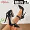Aphixta 10cm 12cm Metal Buckle Stiletto Heels Pointed Toe Party Pumps 4