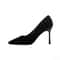 Elegant Black Suede Pointed Toe High Heels Shallow Cut Pumps 5
