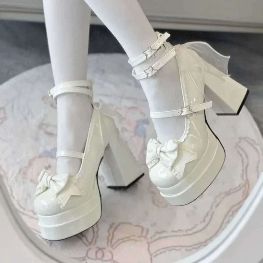 Night Club Platform Lolita High Heel Pumps Fashion Shallow Style 5