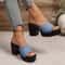 Summer Platform Flip Flop Sandals Open Toe Chunky Heel Minimalist Style 8