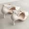 Elegant White Pointed Toe Butterfly Heels Medium Stiletto Wedding Pumps 5