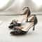 Elegant White Pointed Toe Butterfly Heels Medium Stiletto Wedding Pumps 6