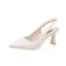 Summer Breathable Pointed Toe Stiletto Heels Elegant PU Shallow Cut Sandals 3