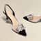 Crystal Transparent Pointed Toe High Heels Elegant Banquet Pumps 2