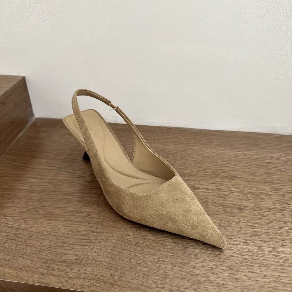 Leopard Print Pointed Toe High Heel Slip On Sandals For Women 6