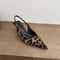 Leopard Print Pointed Toe High Heel Slip On Sandals For Women 7