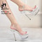 Crystal Transparent Runway Stiletto High Heel Sandals For Women 0