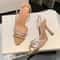 Rhinestone Transparent Pointed Toe Slingback High Heels For Women 4