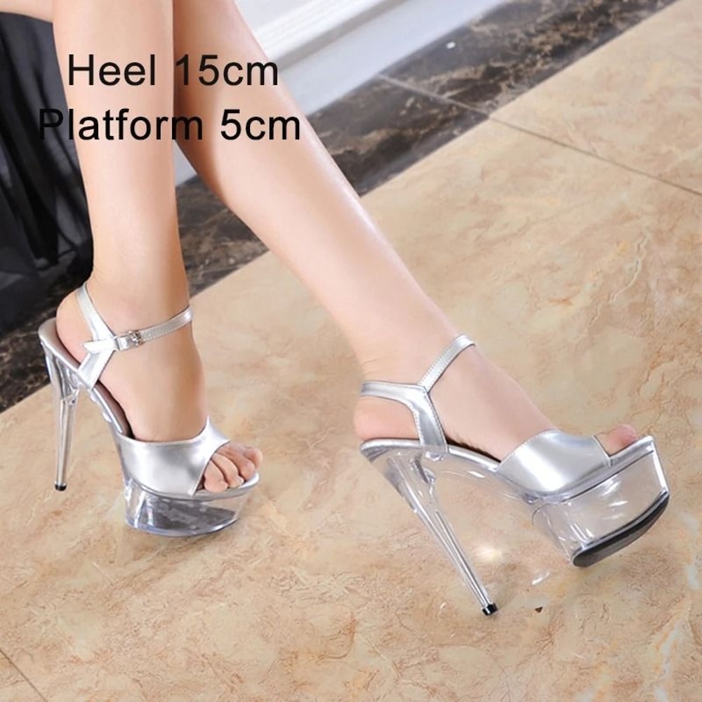Clear Platform 20CM High Heel Dance Sandals For Women 12