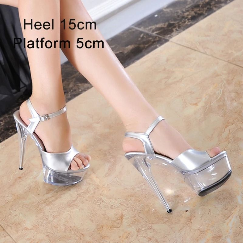 Clear Platform 20CM High Heel Dance Sandals For Women 12