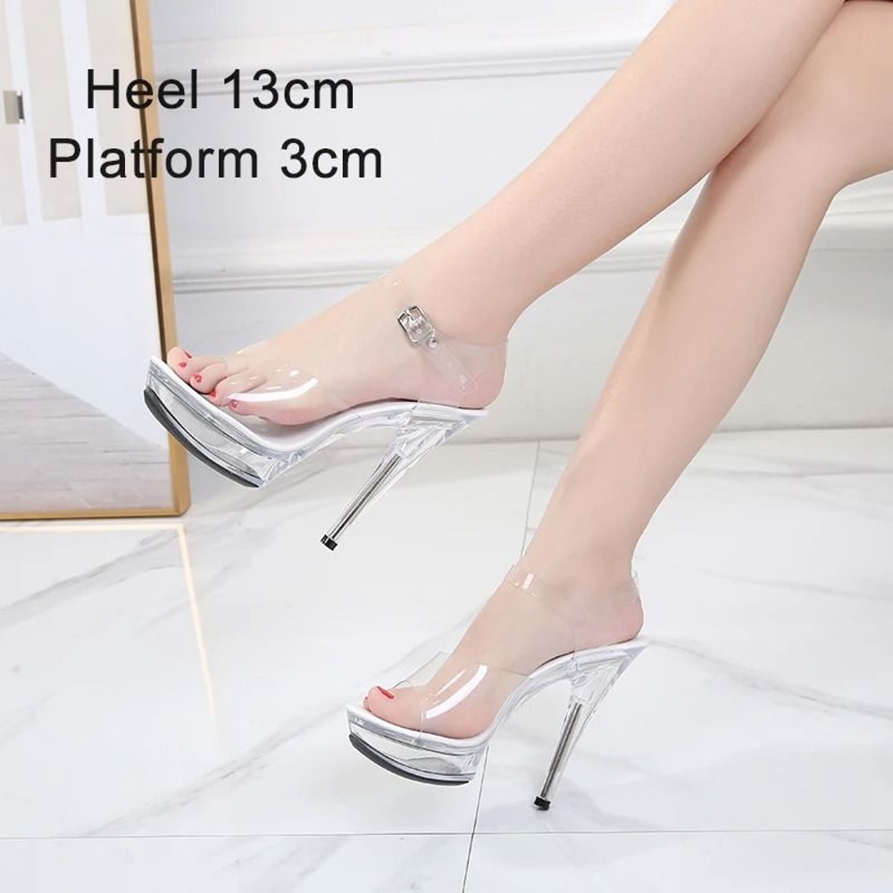 Clear Platform 20CM High Heel Dance Sandals For Women 3