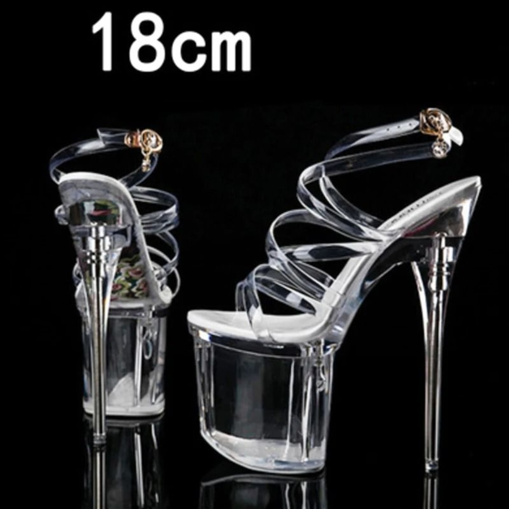 Clear Platform 20CM High Heel Dance Sandals For Women 16