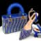 Fuchsia Rhinestone Pointed Toe Heel And Matching Bag Set For Women 4