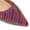 Fuchsia Rhinestone Pointed Toe Heel And Matching Bag Set For Women 8