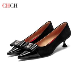 chch black 5cm low heel business pumps for women