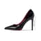 Black Red Sole 7CM Pointed Toe Patent Leather Stiletto Heels 3