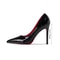 Black Red Sole 7CM Pointed Toe Patent Leather Stiletto Heels 3
