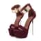 Liyke 16CM Metal Ankle Strap Platform High Heel Sandals For Women 5