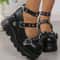 Midnight Rebel Studded Mary Jane Platform Heels 6